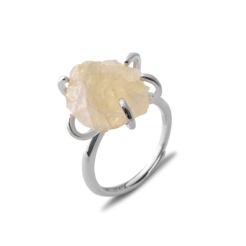 Hemora - Six-Claw Adjustable Natural Crystal Ring