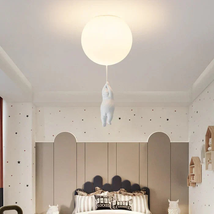 CloudBear - Playful Bear and Balloon Kids Ceiling Lamp