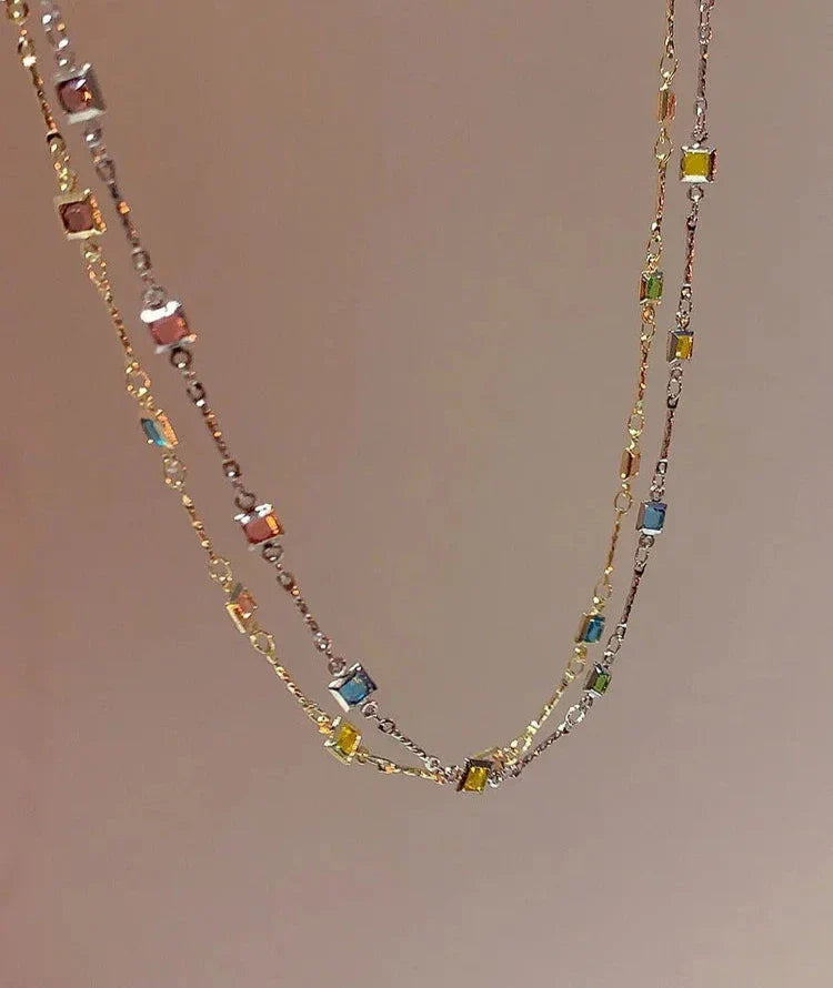 Ivy Collection - Elegant Gold/Silver Necklace with Sparkling Gemstones
