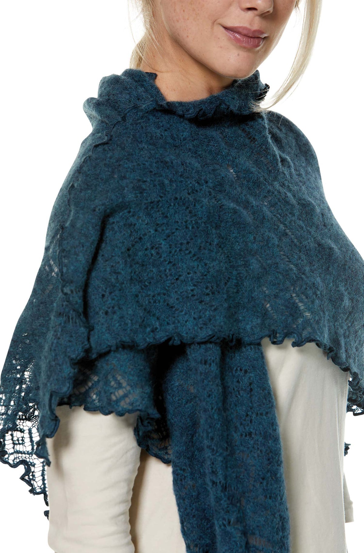 SoftWeave Scarf - Elegant Openwork Knit in Lightweight Fabric