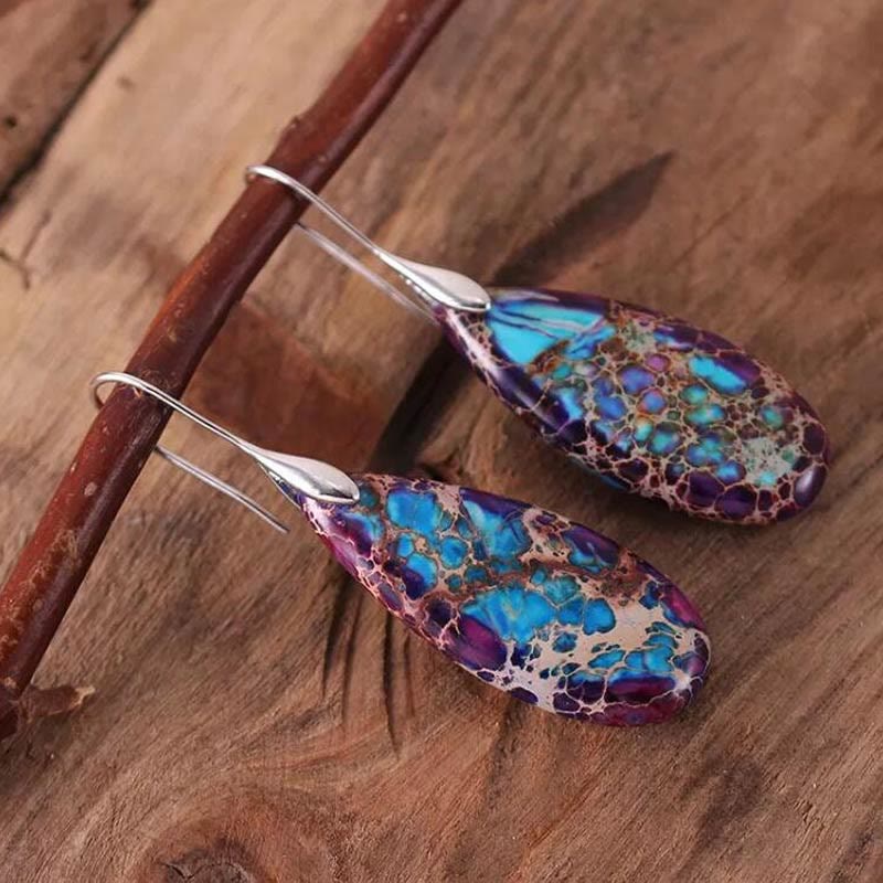 Cyrelle - Teardrop Emperor Stone Earrings