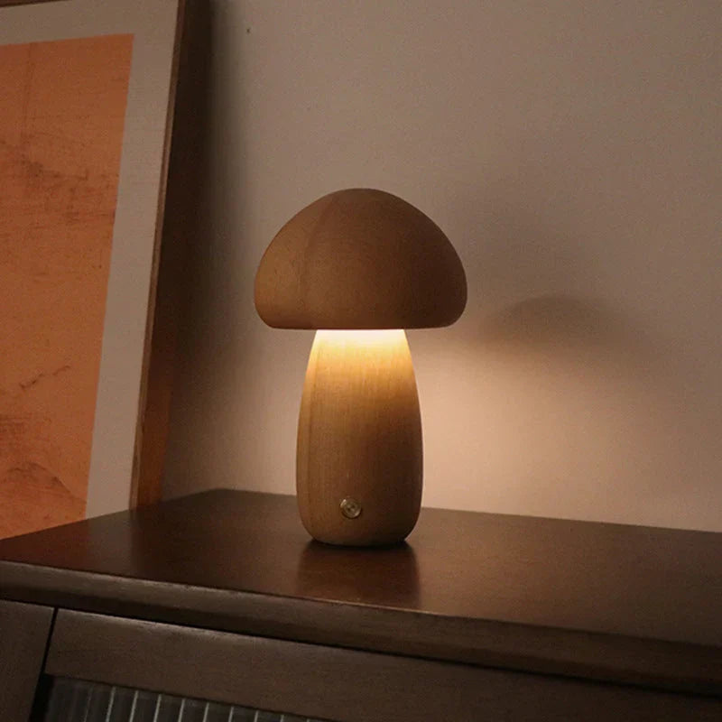 GlowShroom - Wooden LED Mushroom Night Light