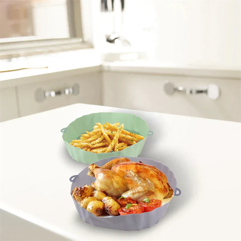 SiliconFry Tray - Reusable Air Fryer Liner, Dishwasher Safe