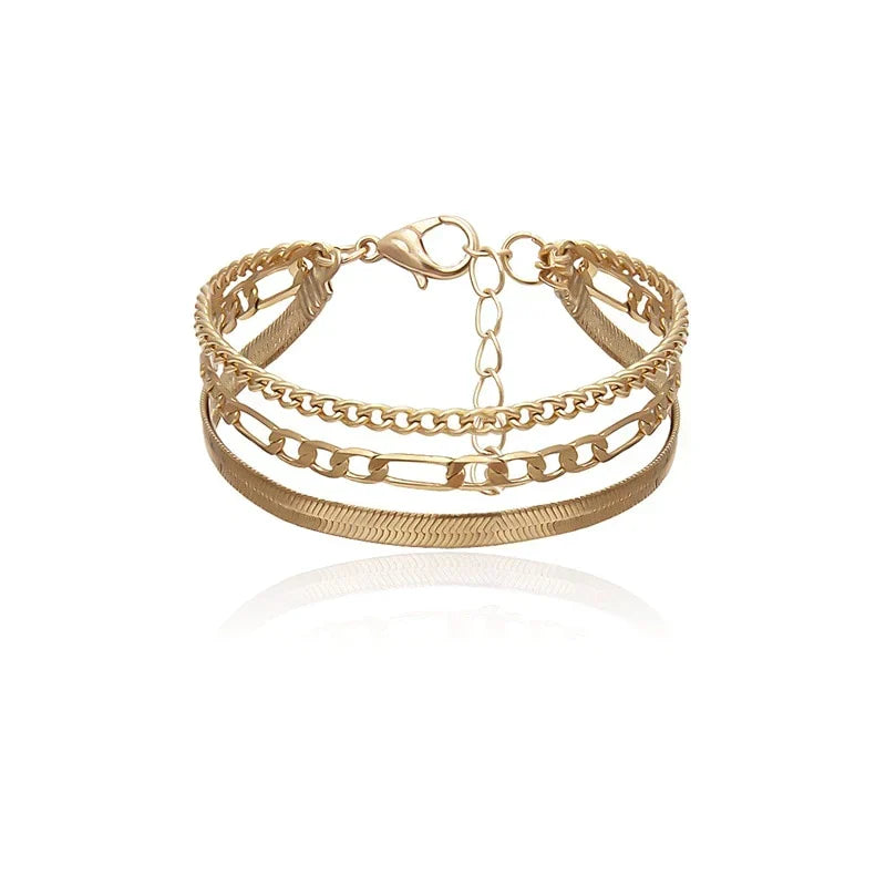 Ebriana Charming Bracelet Trio - Delicate 3-Piece Layered Set