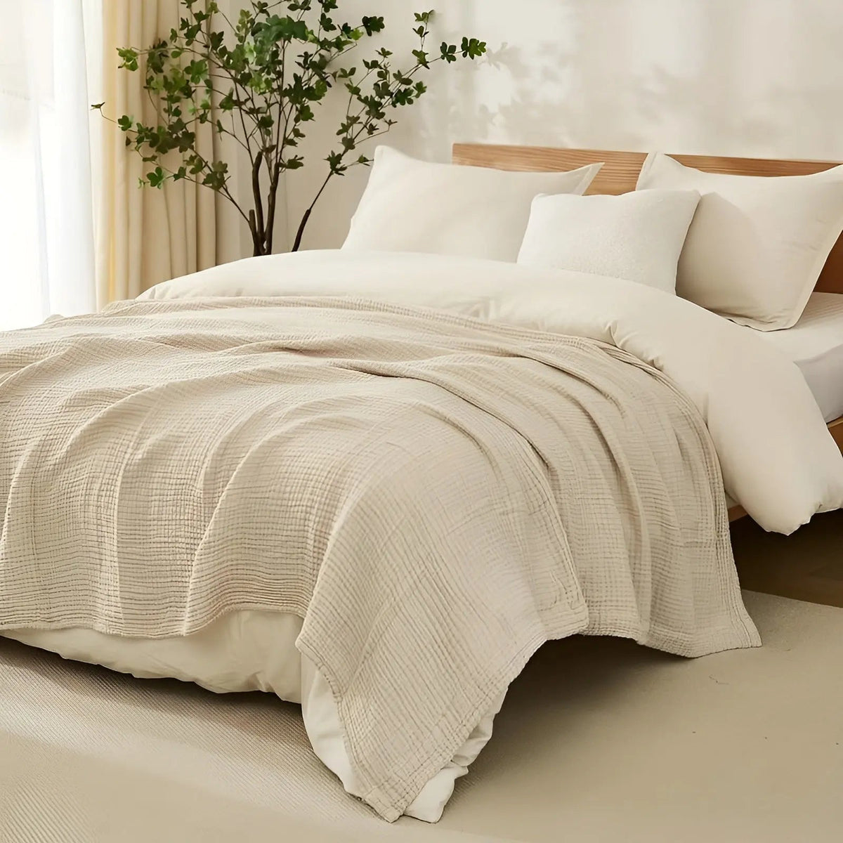 BreezeCotton - Luxury Cotton Blanket for All Seasons