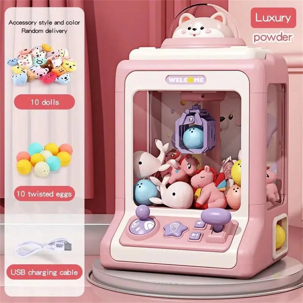 Grab & Fun - Interactive Claw Machine with Lights and Sound