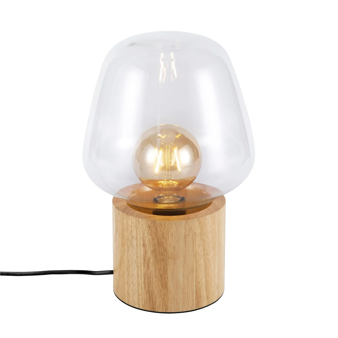 TeduWood Lamp - Wooden Table Lamp With Glass Globe