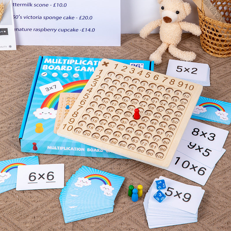 MathWhiz - Wooden Multiplication Board Game for Kids