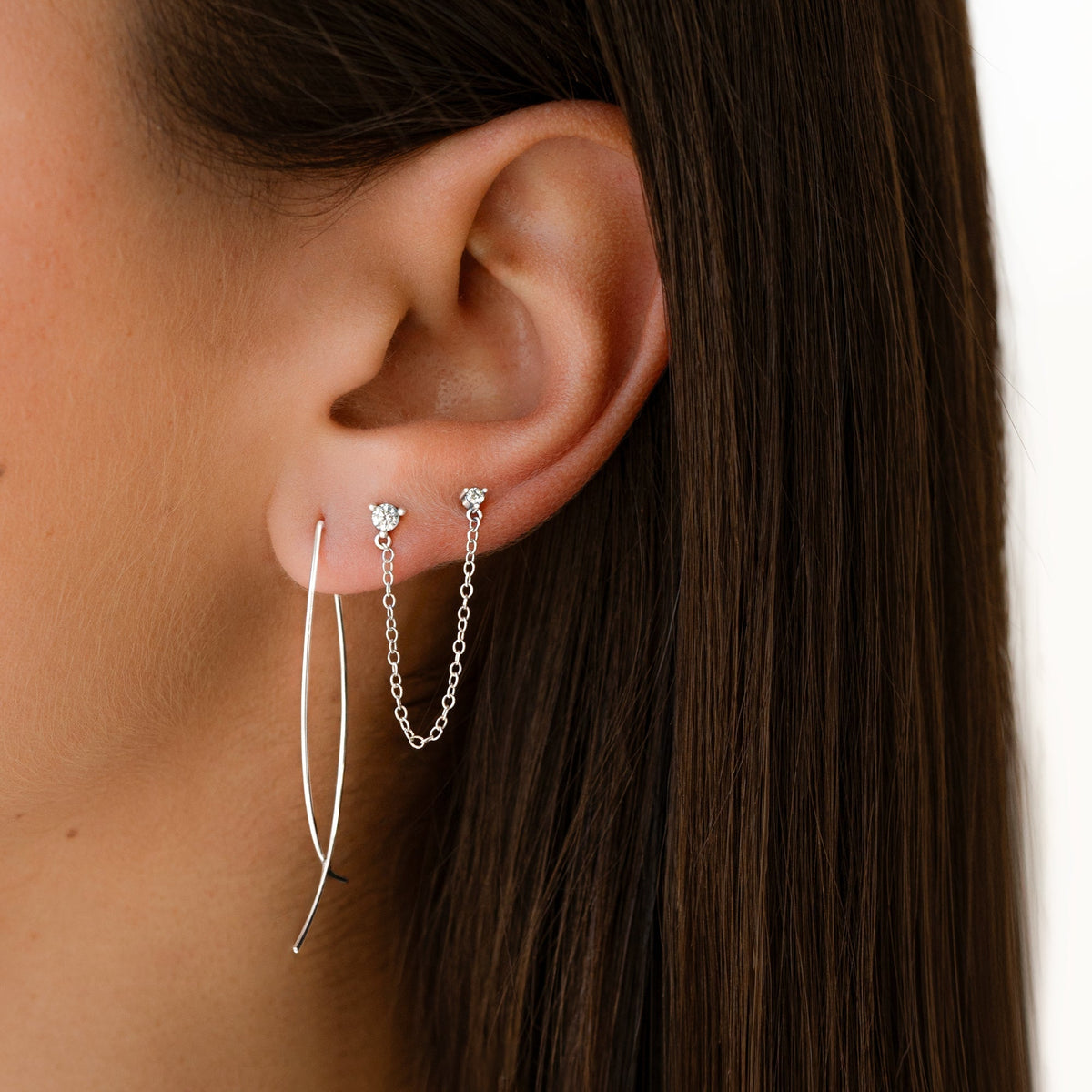 Lina Earrings - Chic Minimalist Silver Drop Earrings