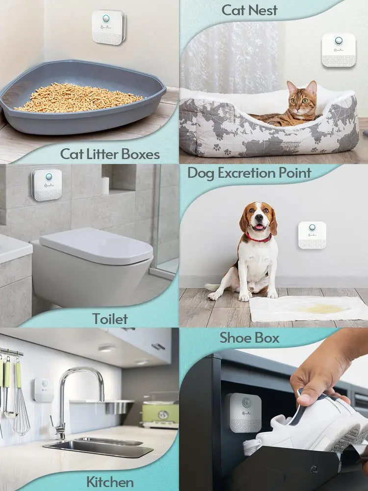 Litter Box Odor Eliminator - Rechargeable Cat Litter Deodorizer