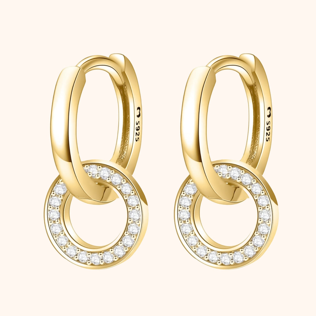 Nerida Earrings - Sterling Silver Interlocking Hoop Earrings