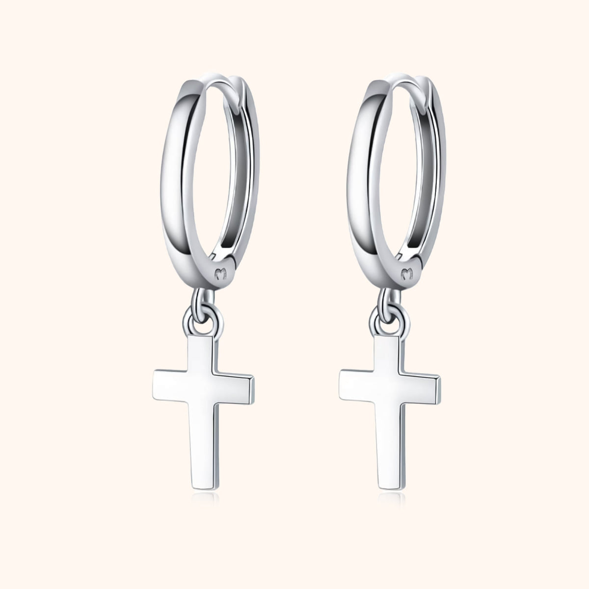 Aldenne - Elegant Cross Pendant Hoop Earrings