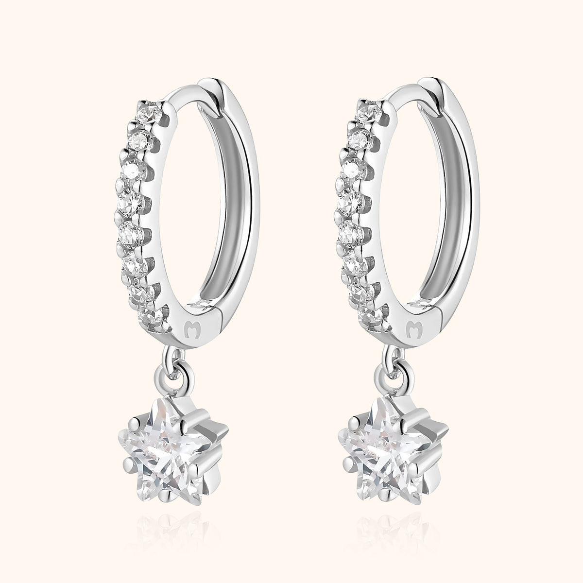 Lyra Earrings - Elegant Star Hoops with Sparkling Zirconia