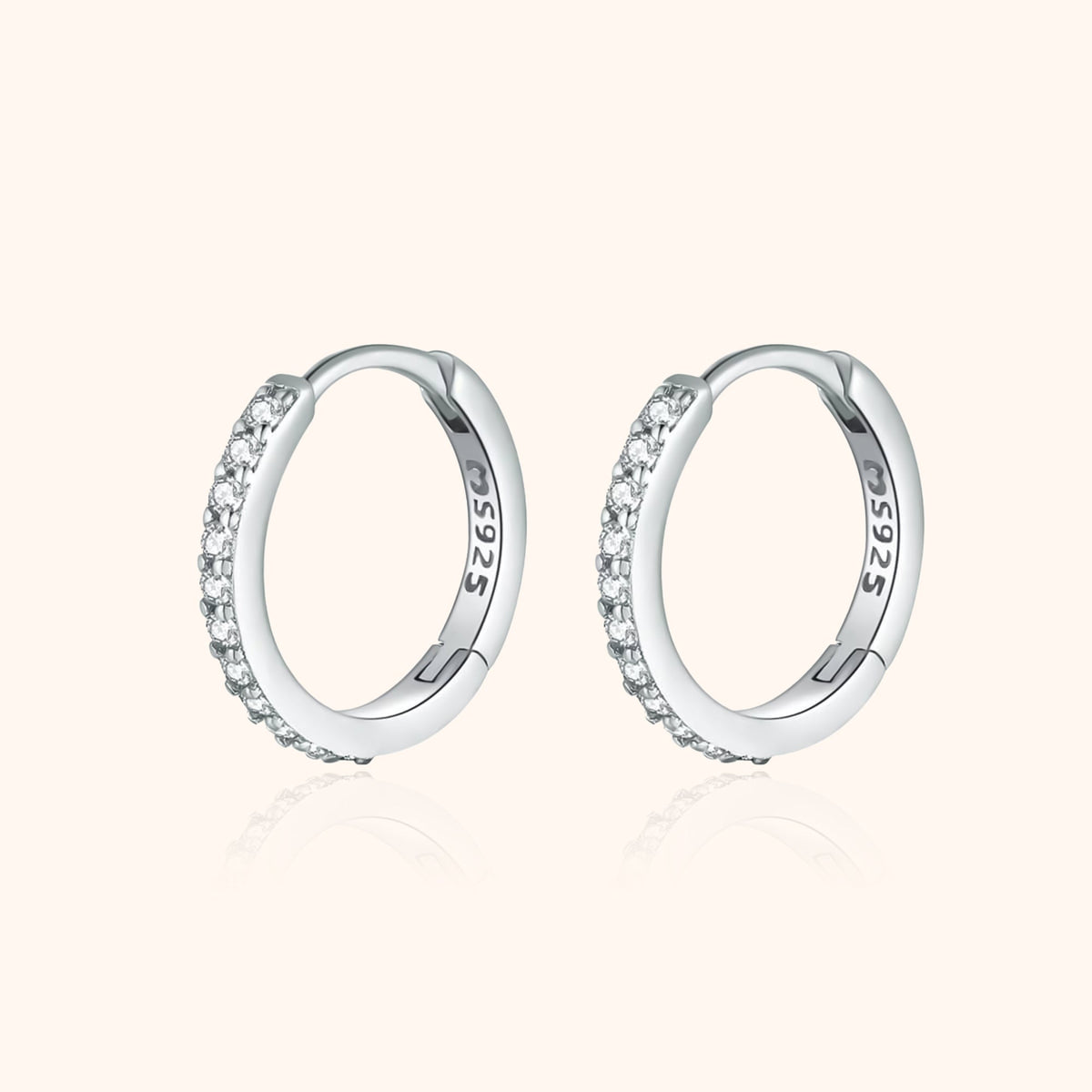 Iriana - Sparkling Zirconia Hoop Earrings