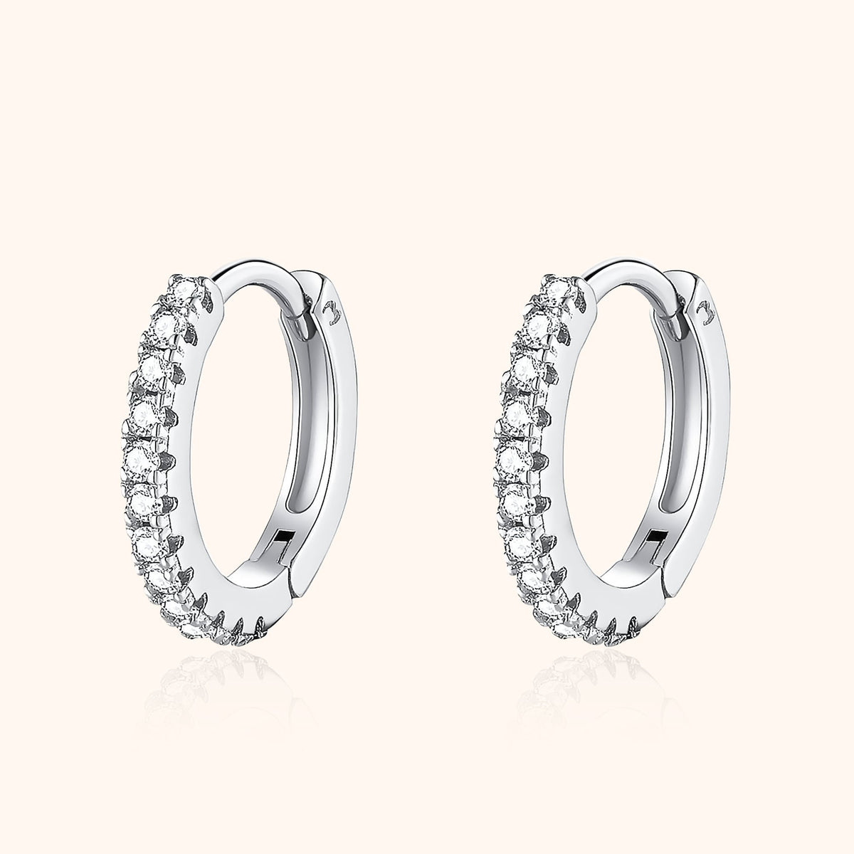 Yovena - Elegant Zirconia Hoop Earrings