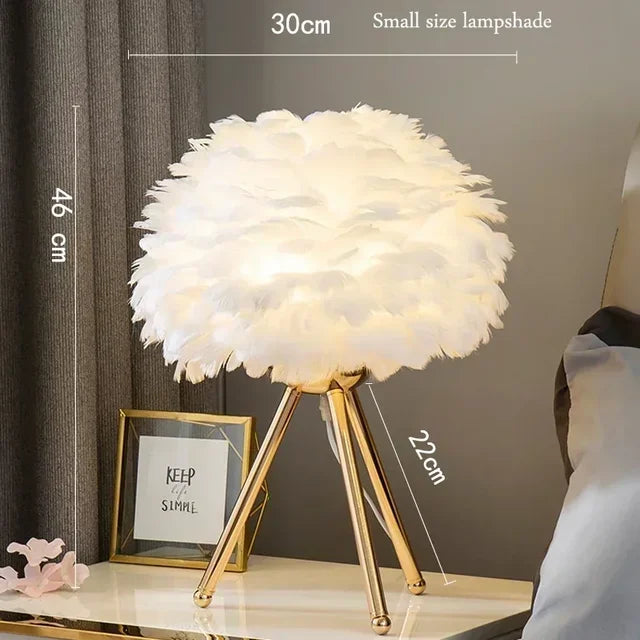 Namzel - Natural Elegant Goose Feather Table Lamp