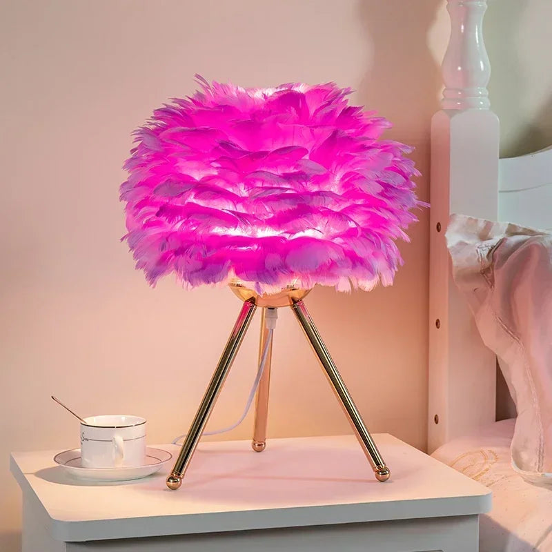 Namzel - Natural Elegant Goose Feather Table Lamp