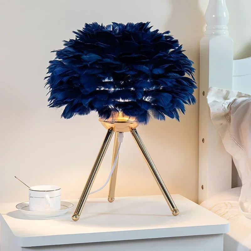 Namzel - Natural Elegant Goose Feather Table Lamp