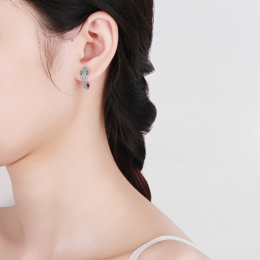 Najara - Elegant 925 Sterling Silver Snake Earrings