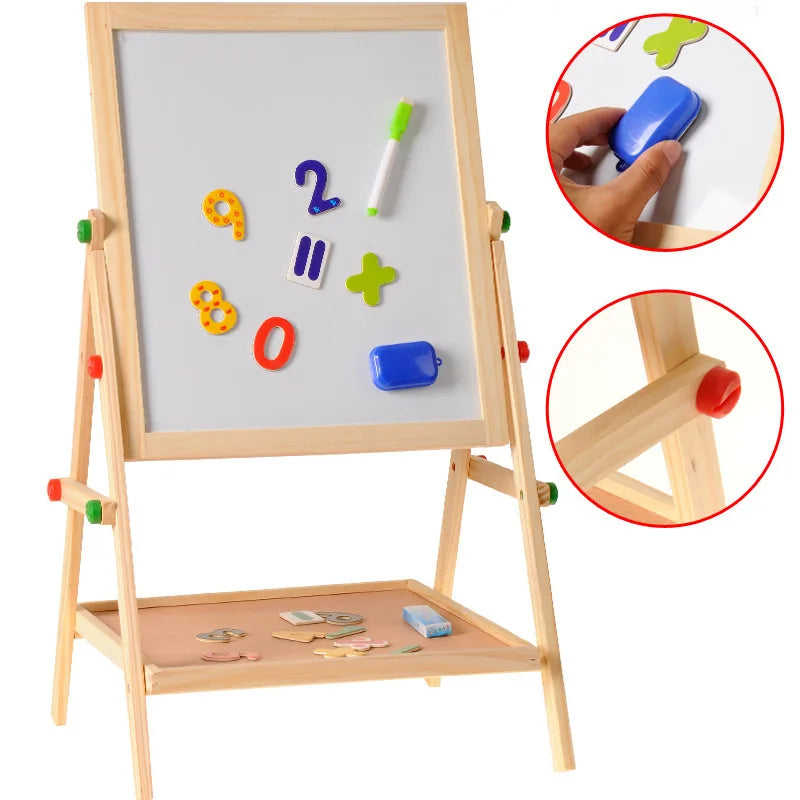 ArtMaster CreativeEase - Double-Sided Wooden Art Easel for Kids