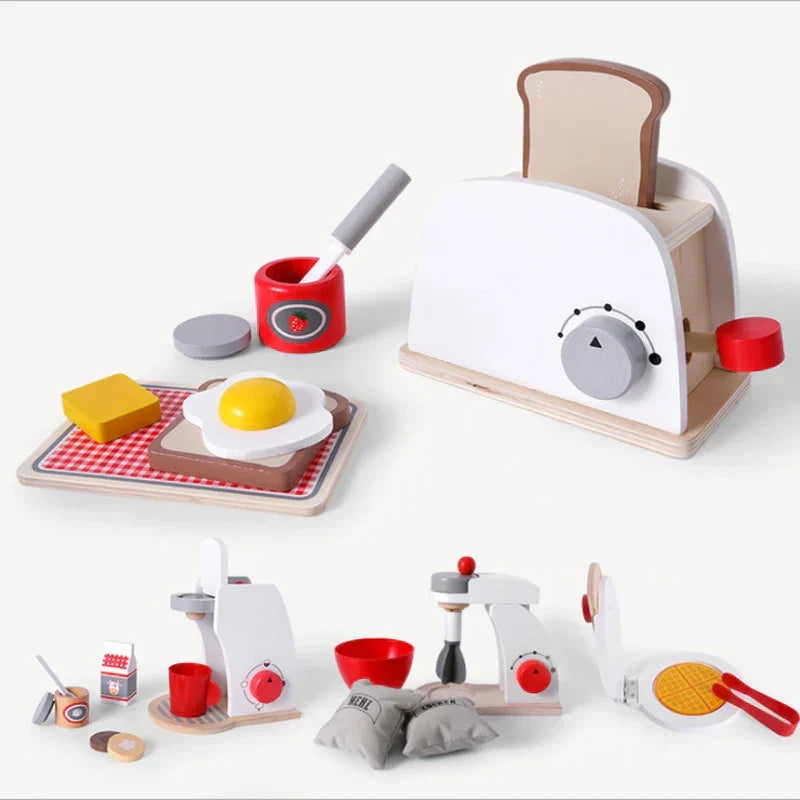 WoodPlay Set - Realistic Wooden Kitchen Playset for Kids