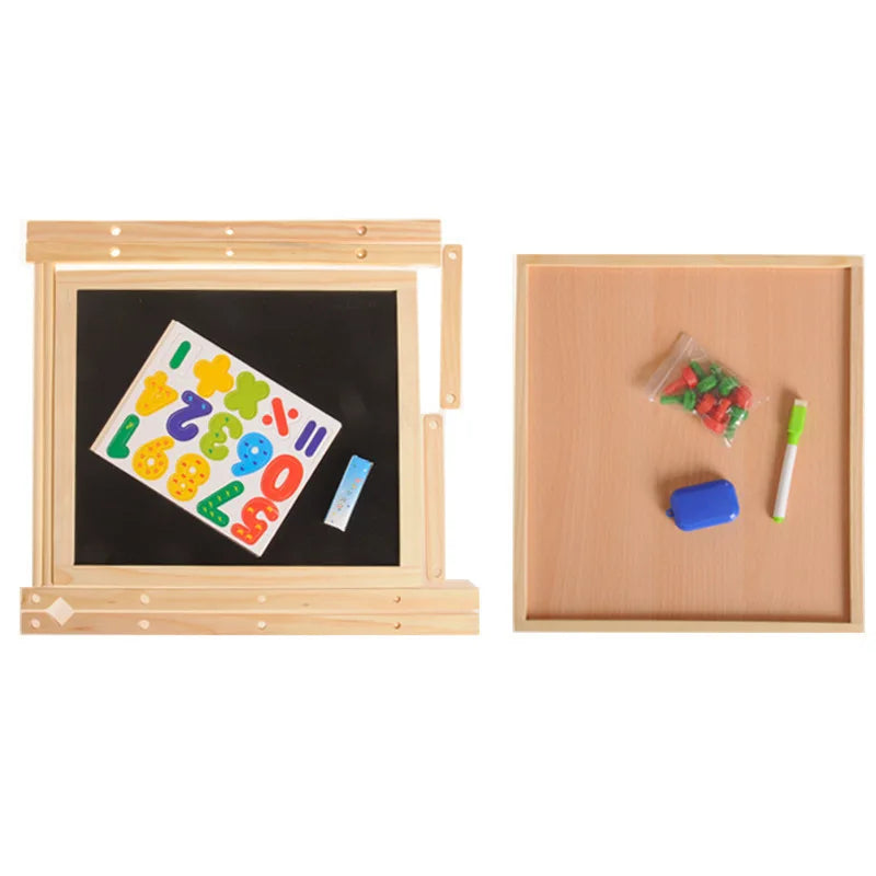 ArtMaster CreativeEase - Double-Sided Wooden Art Easel for Kids