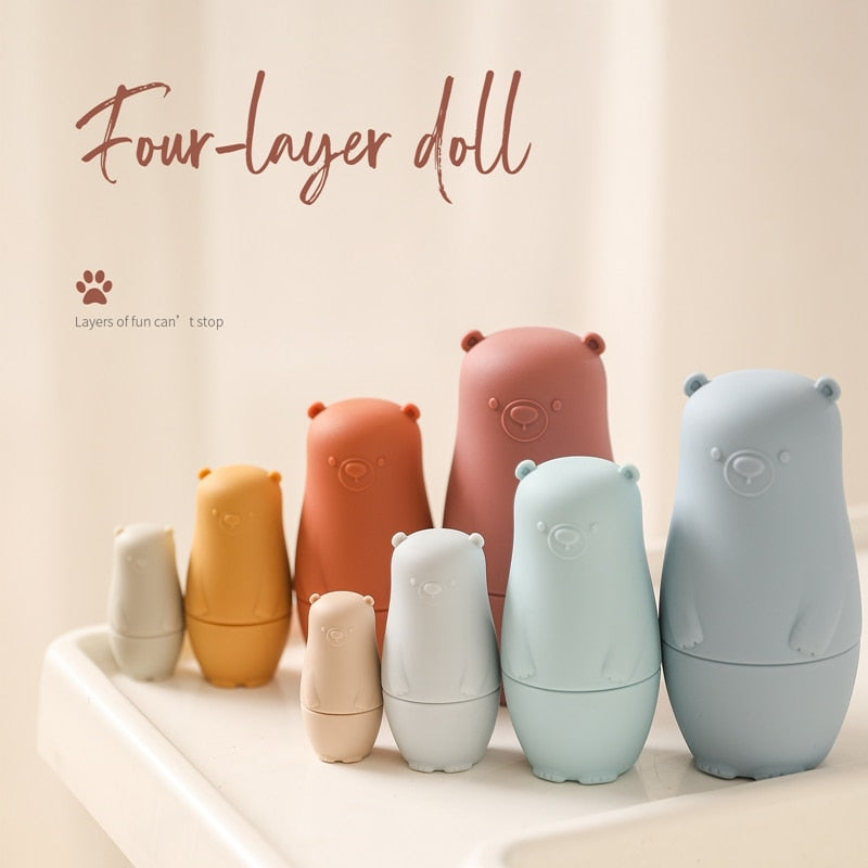 Nesting Dolls - Soft Silicone Stacking Toys for Baby