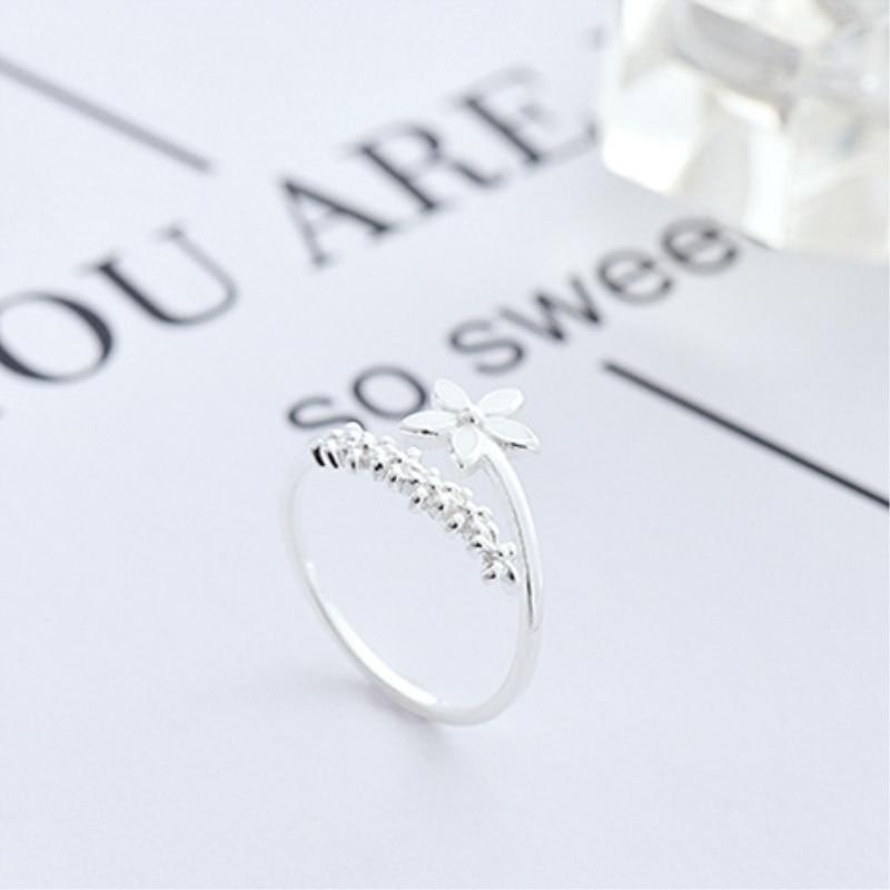 Amaril - Adjustable Sterling Silver Ring with Enamel Wildflowers