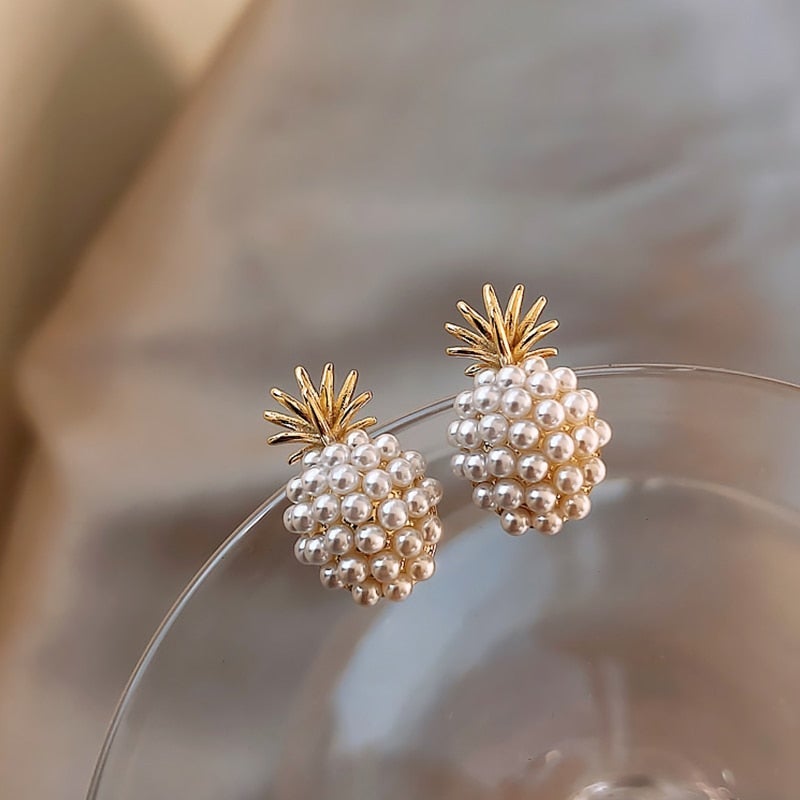 Leilani - Tropical Pineapple Pearl Earrings