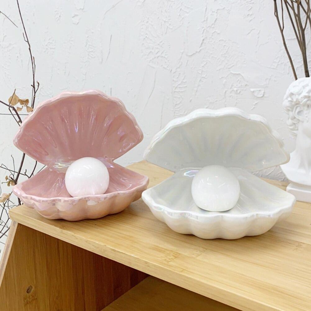 ShellGlow Lamp - Elegant Shell Night Light with Pearl Accent