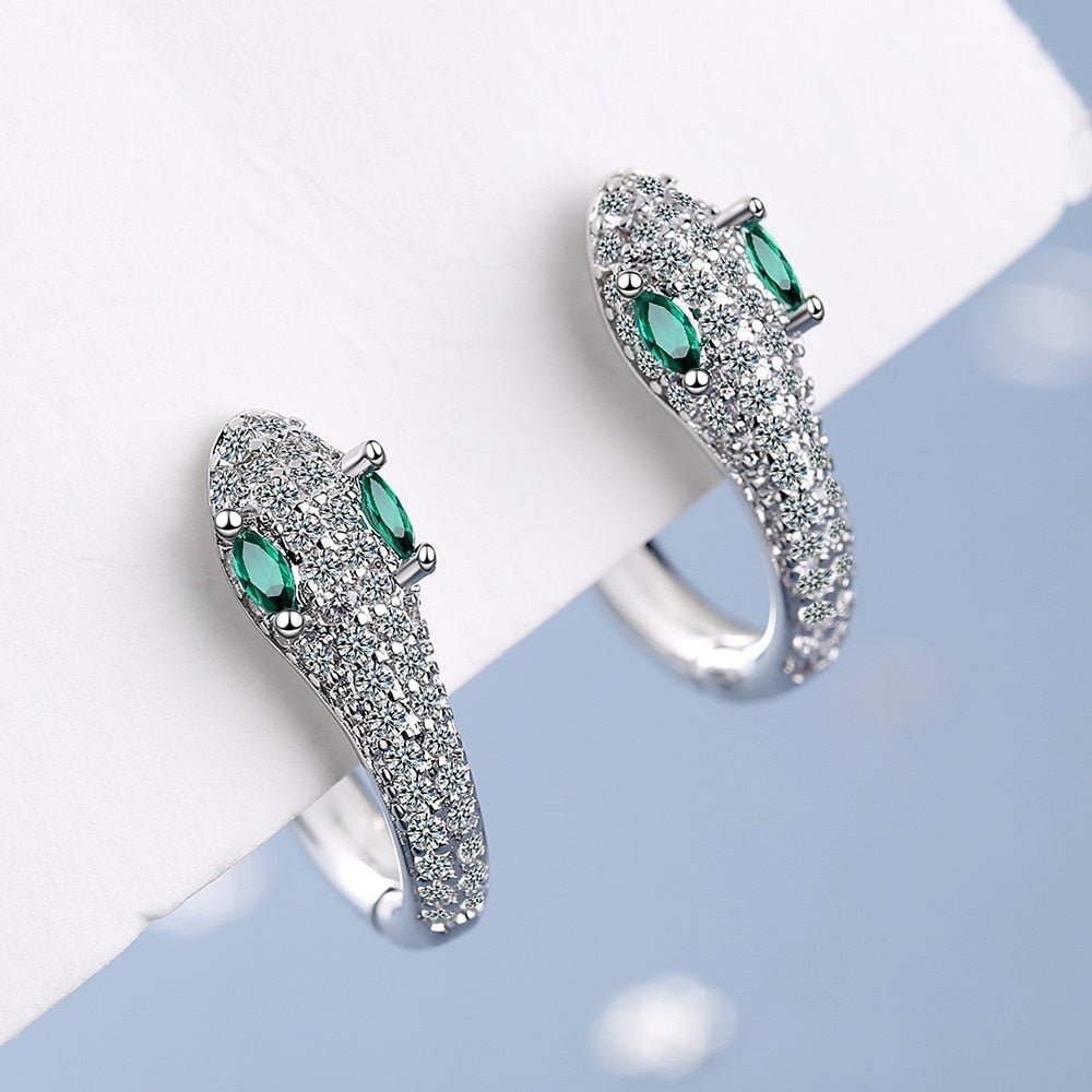 Najara - Elegant 925 Sterling Silver Snake Earrings