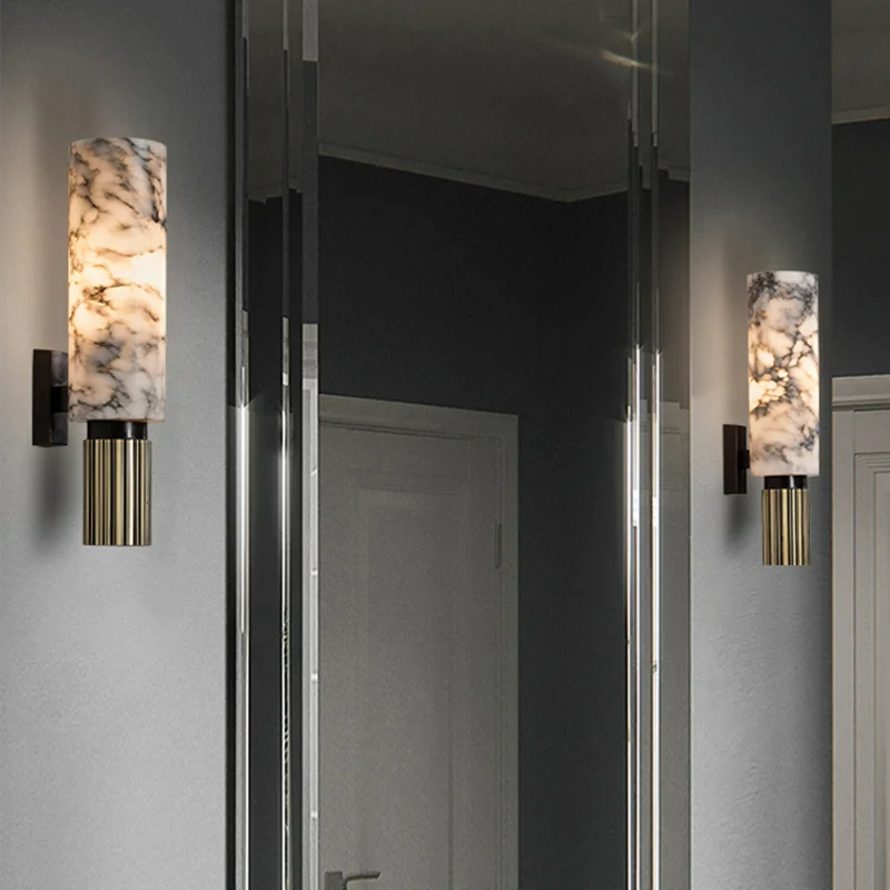 AuroraMarble - Elegant Marble Wall Lamp for Warm Ambient Lighting