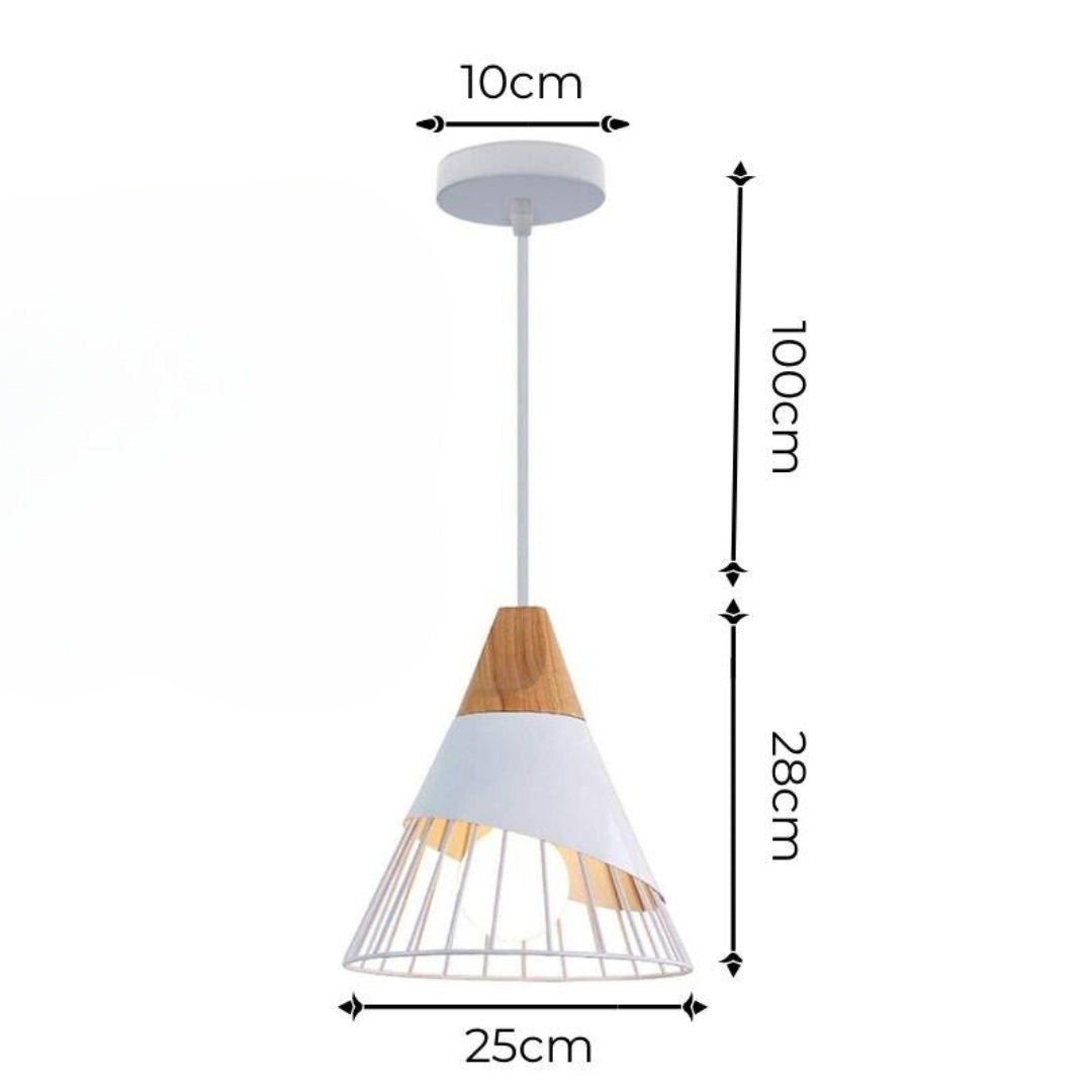 Kastoria - Industrial Pendant Lamp With Wood And Metal