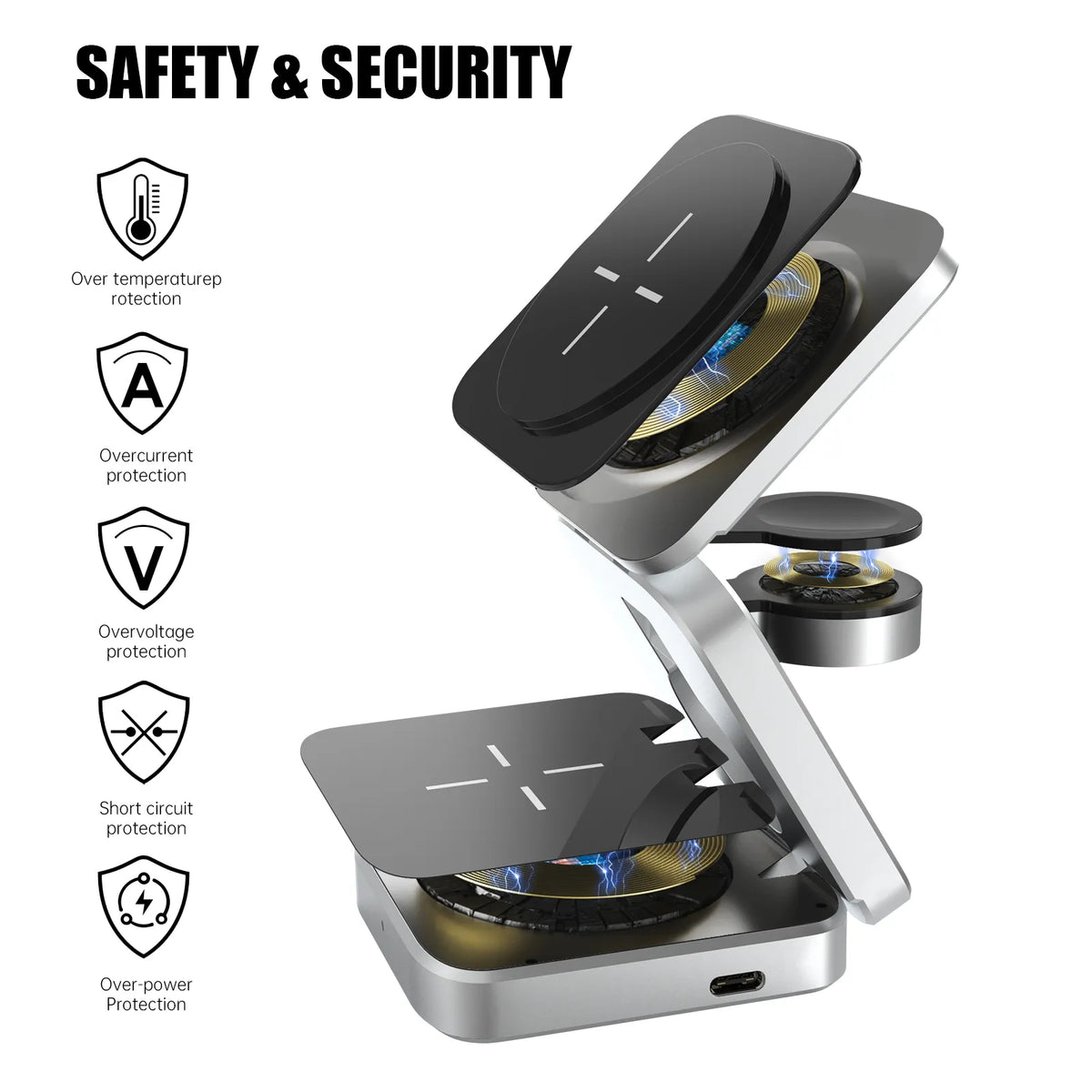 PowerFlex 3-in-1 Charging Station - Magnetic & Foldable Wireless Charger