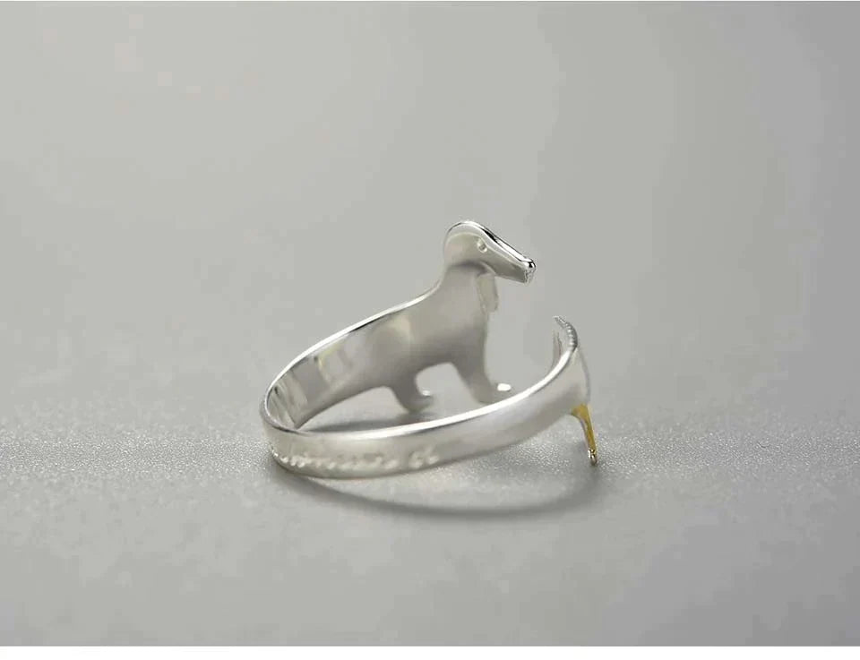 Cute Dachshund Ring - Adorable Sterling Silver Ring for Dog Lovers