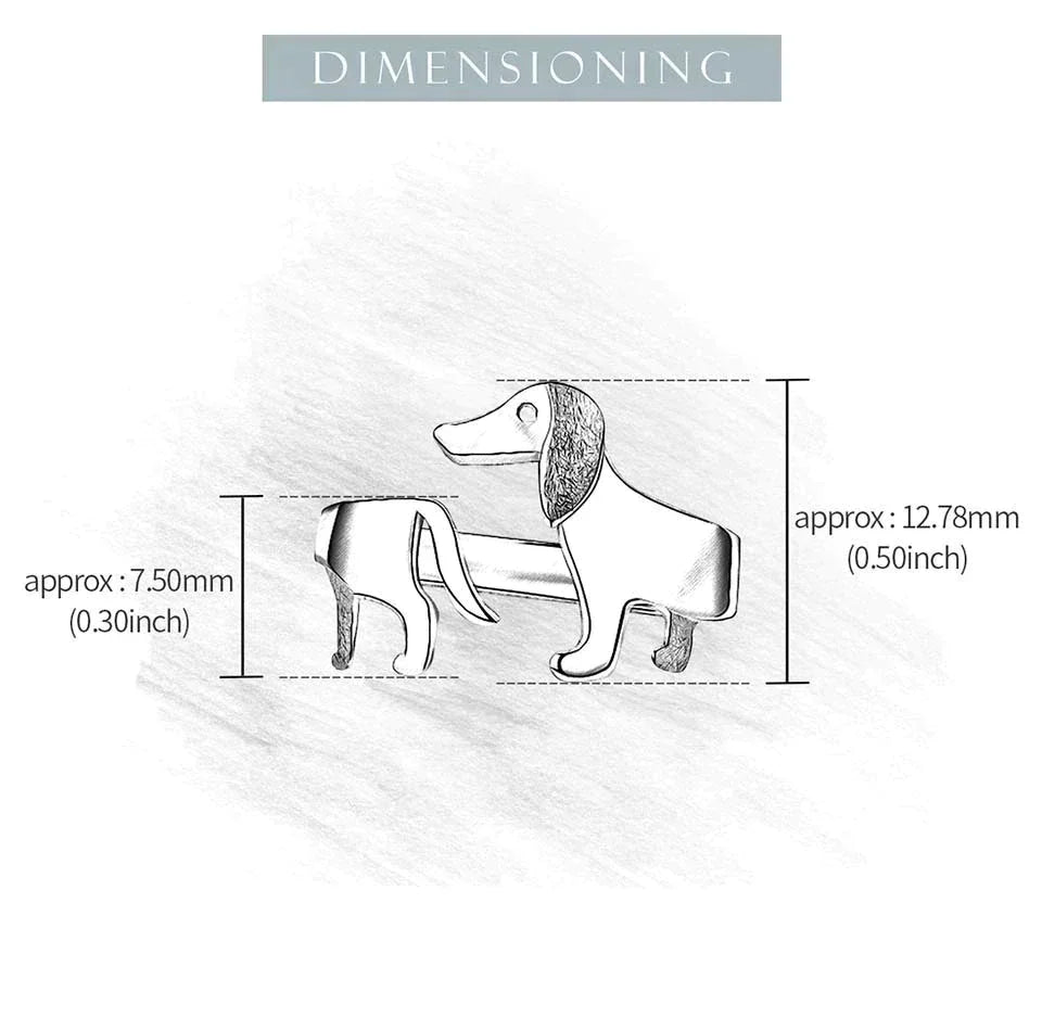 Cute Dachshund Ring - Adorable Sterling Silver Ring for Dog Lovers