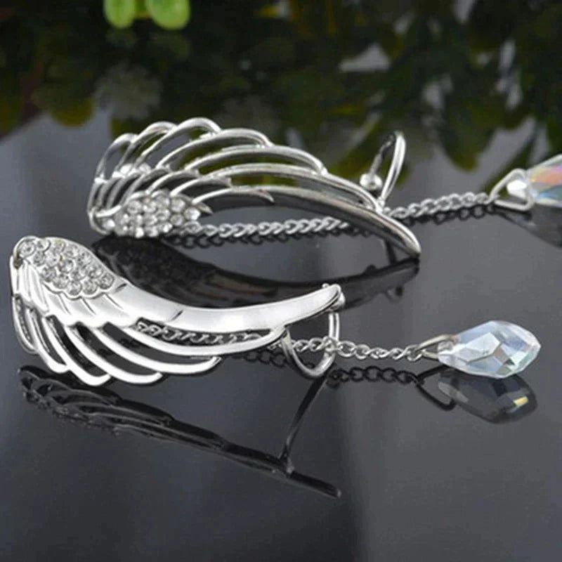 GlintCuff - Angel Wing Ear Cuffs with Sparkling Stone Accent