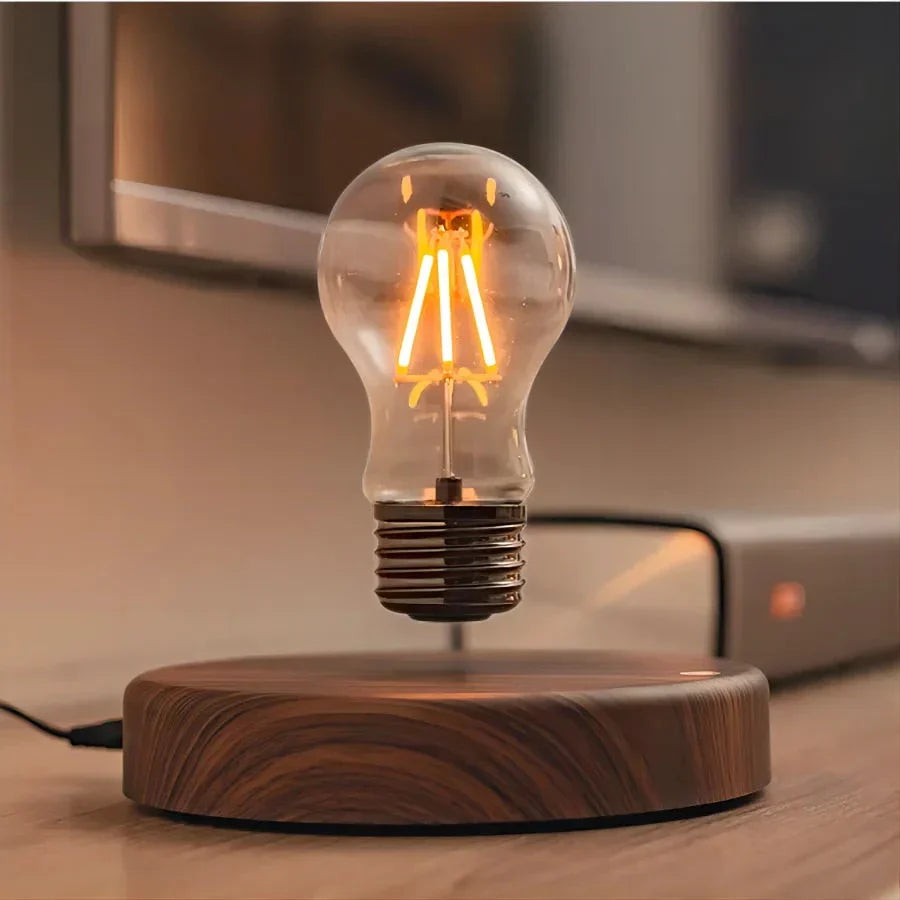 LevitaLux - Magnetic Levitating Light with Walnut Wood Base