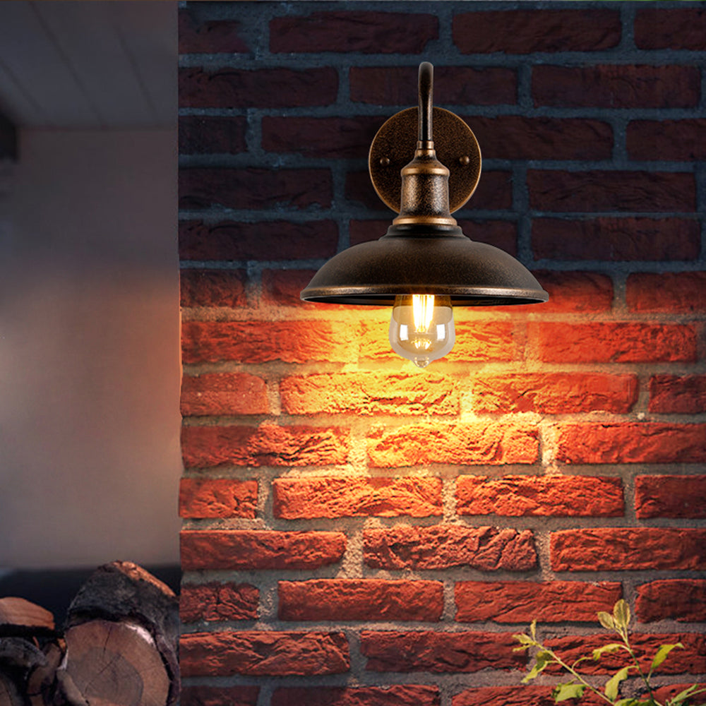 Alessio - Vintage-Style Antique Brass Waterproof Outdoor Wall Lamp, IP65 Rated
