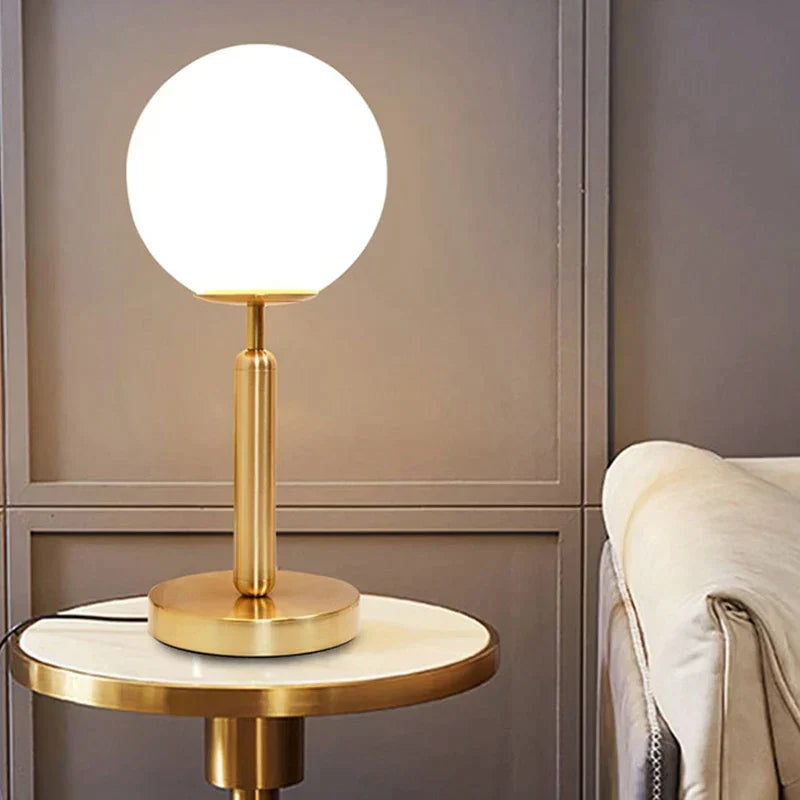 Forwynn - Modern Brass Glass LED Table Lamp