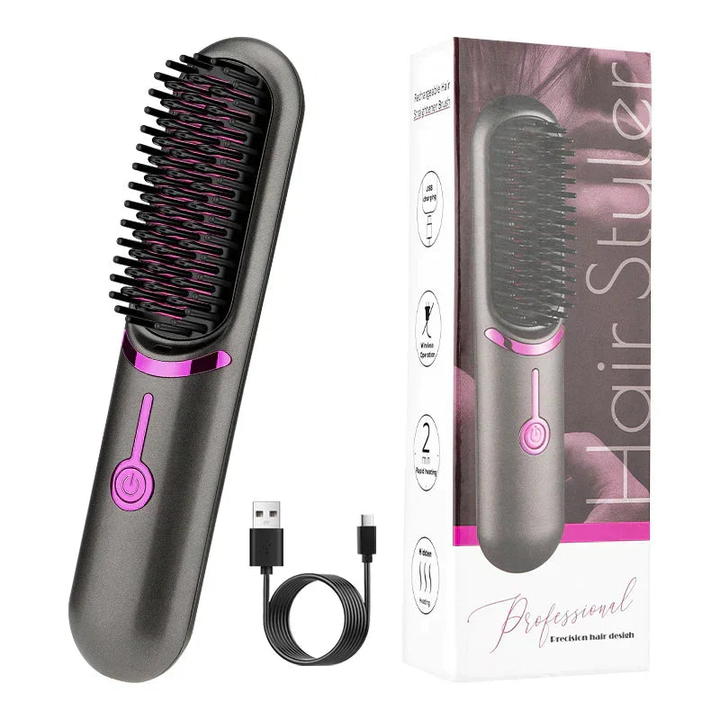 Tima Brush - Cordless Rechargeable Straightening Brush