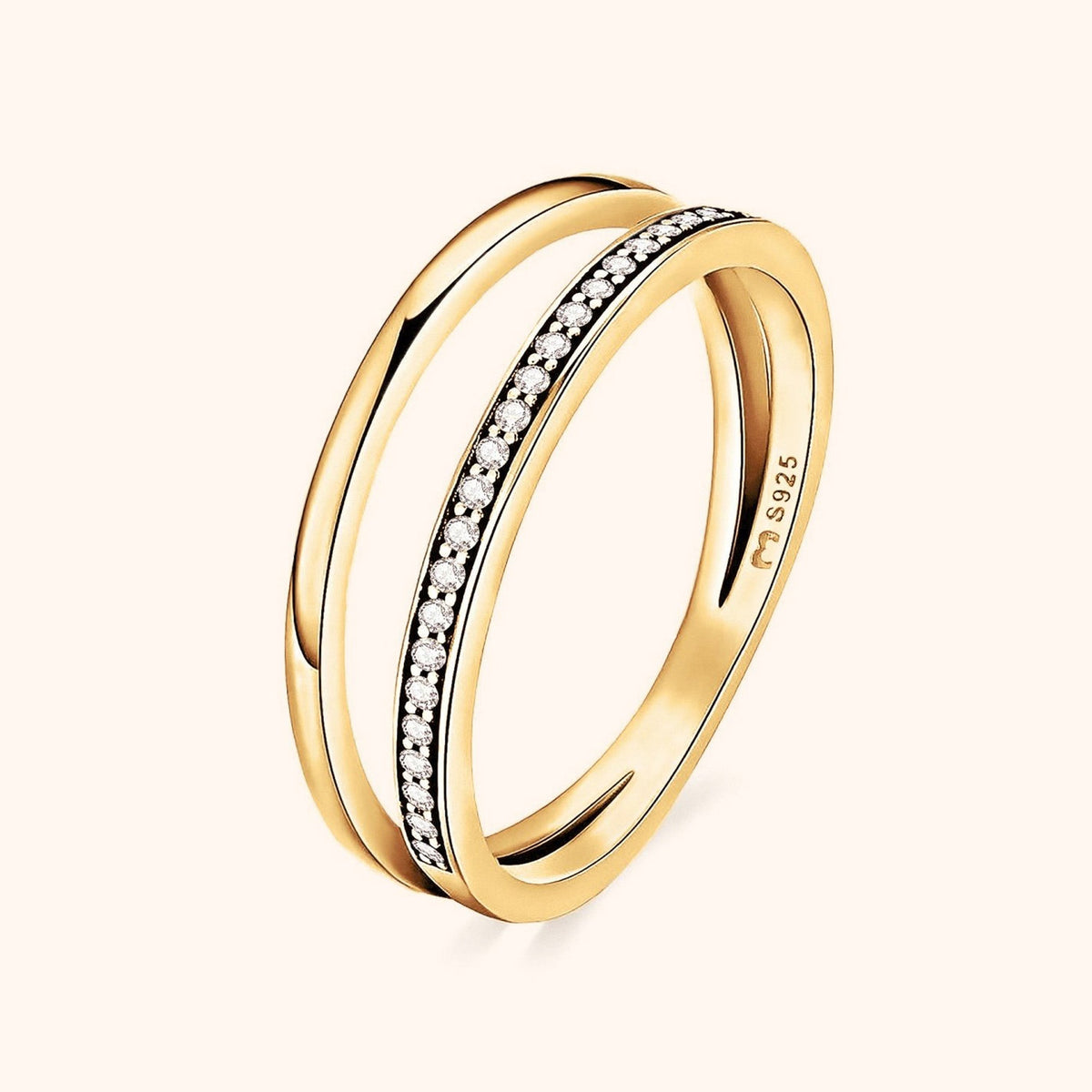 Sienna Double Zirconia Ring - Elegant Sparkle in Sterling Silver