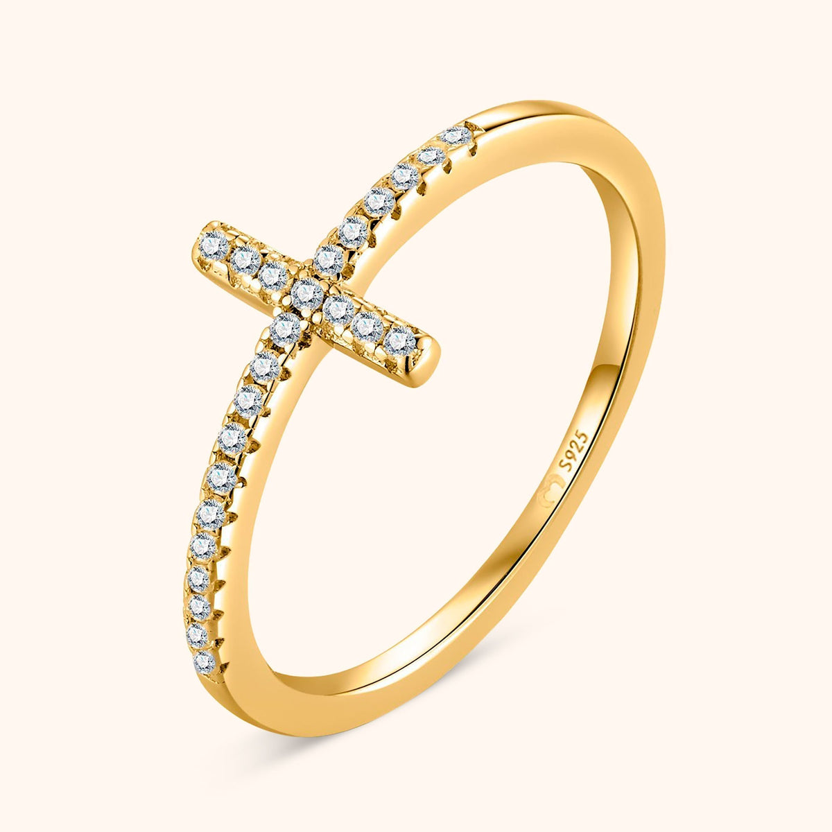 Faith Cross Ring - Elegant Zirconia Symbol of Hope and Style