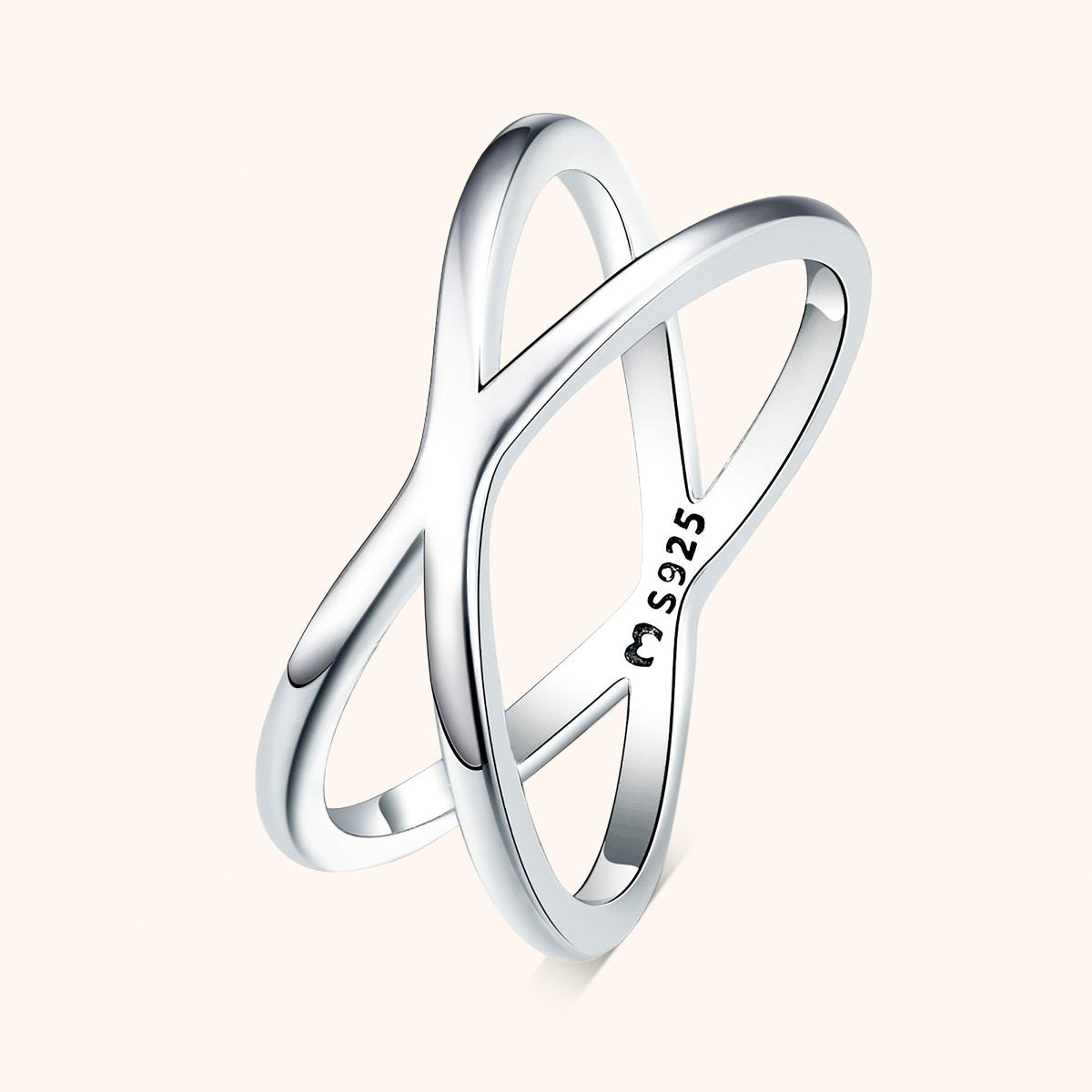 Calindra - Elegant Double Cross Ring in Sterling Silver