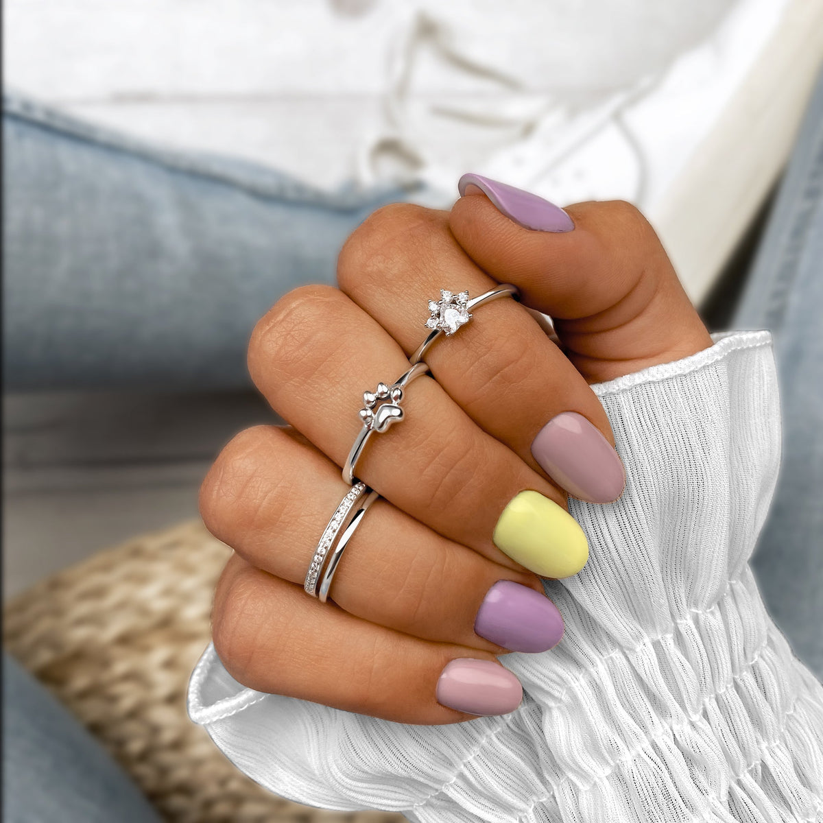 Sienna Double Zirconia Ring - Elegant Sparkle in Sterling Silver