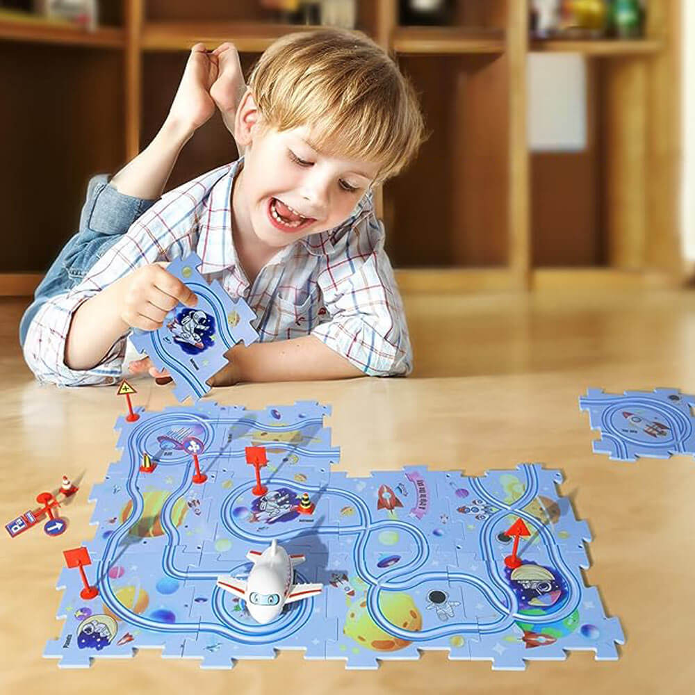 CreativeTrack Puzzle - Build-Your-Own Race Track for Kids
