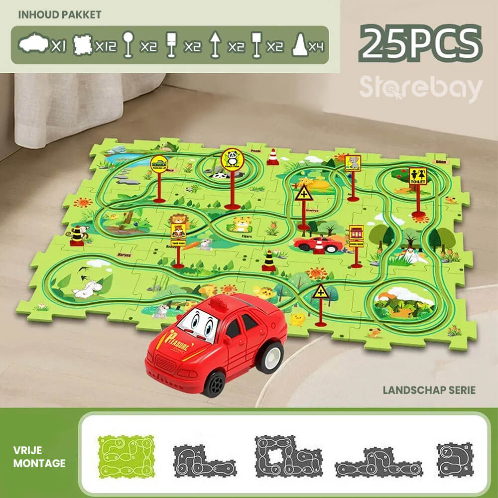 CreativeTrack Puzzle - Build-Your-Own Race Track for Kids