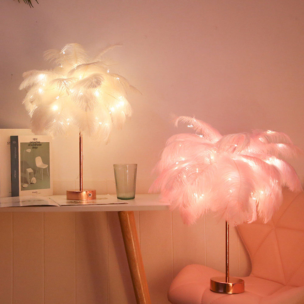 OstrichGlow Nightlight - Unique Ambient Lamp with Pink Base