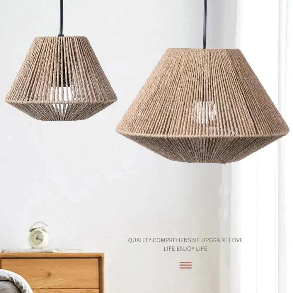 RusticRays - Handwoven Rattan Pendant Light