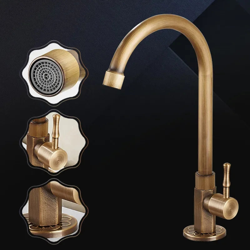 Kirwell - Antique Brass Single-Handle Faucet